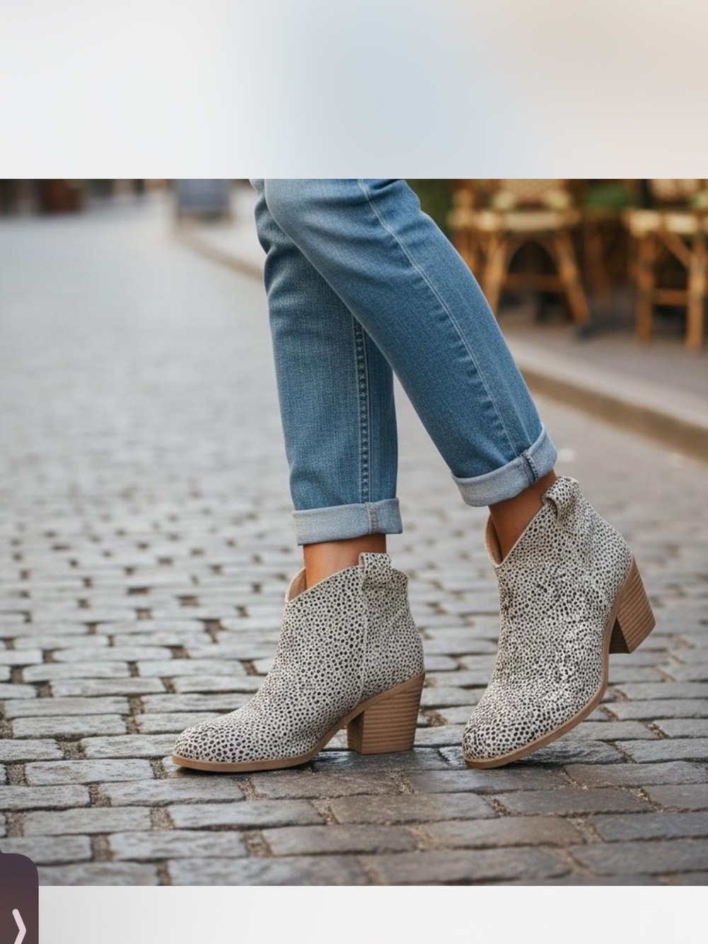 New NIB Toms Cheetah  Ankle Booties with Stacked Heel Sz 10 $120